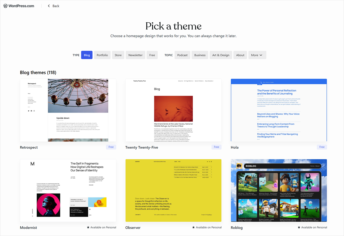 Choose the Theme 